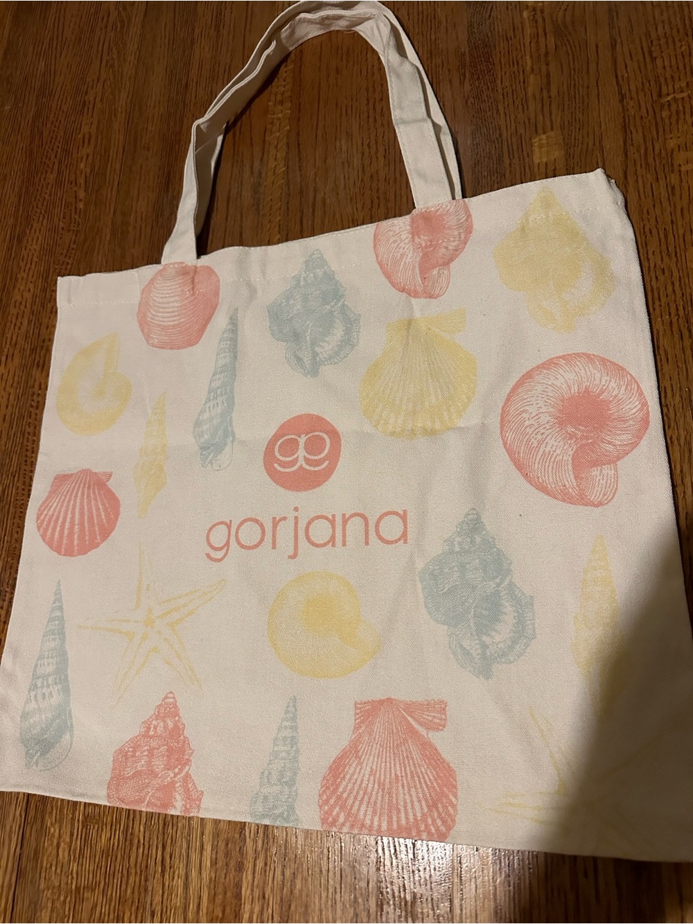 Gorjana Pastel Seashell Canvas Tote - Pink, Yellow, Blue